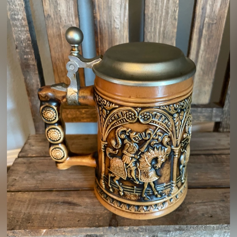 Vintage Ornate Beer Stein - Staffel Stoneware W. Germany